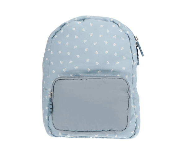 Mochila infantil acolchoada Leaves Blue Personalizável