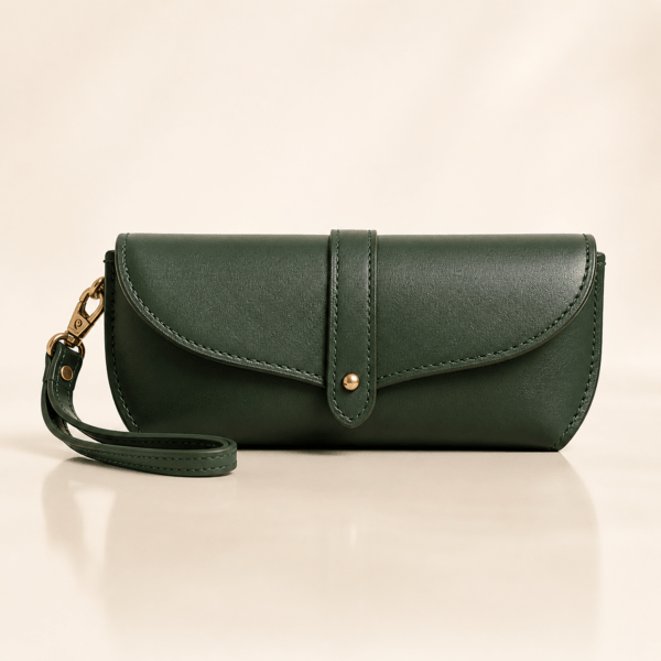 Bolsa Pele para Óculos com Alça Cor Verde